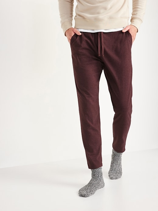 View large product image 1 of 1. Tapered Jersey-Knit Pajama Pants