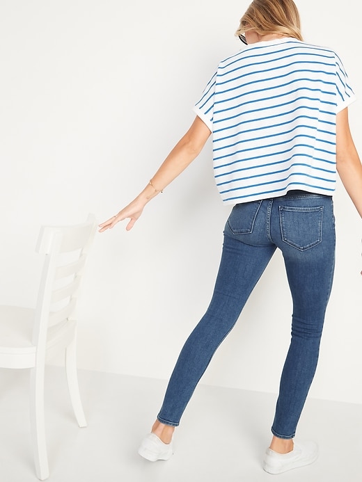 Image number 6 showing, Mid-Rise Medium-Wash Super Skinny Jeans for Women