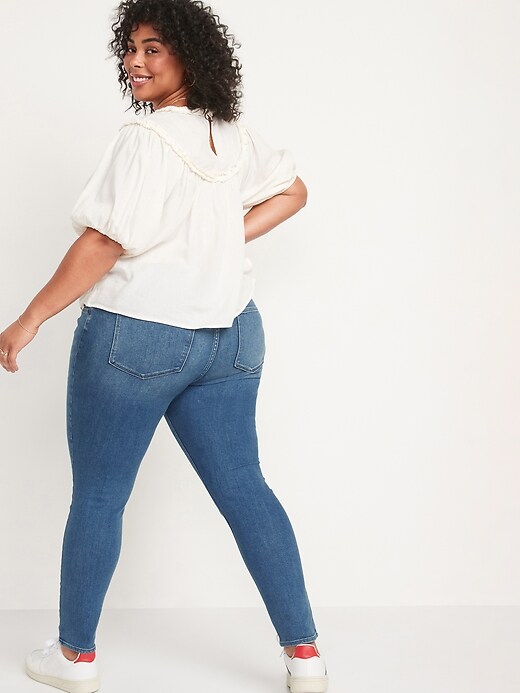 Image number 8 showing, Mid-Rise Medium-Wash Super Skinny Jeans for Women
