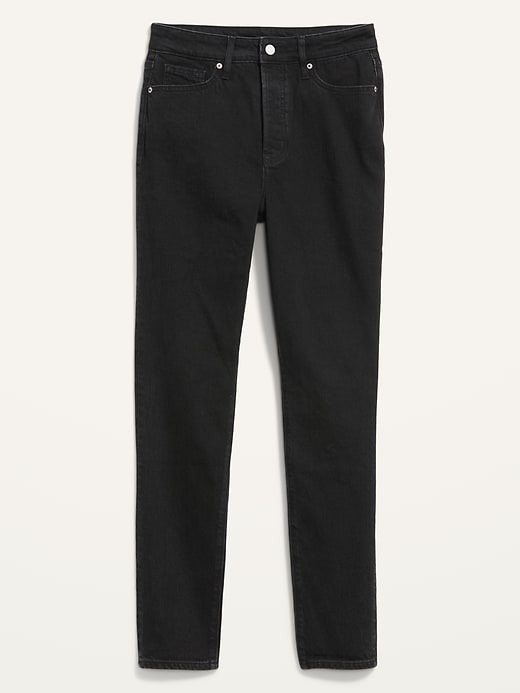 Image number 4 showing, Extra High-Waisted Button-Fly Pop Icon Black-Wash Skinny Jeans for Women