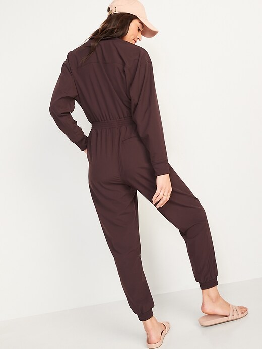 Image number 6 showing, StretchTech Cropped Zip Bomber Jumpsuit for Women