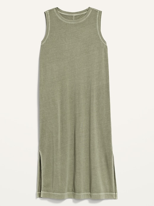Image number 1 showing, Vintage Specially Dyed Sleeveless Midi T-Shirt Shift Dress for Women