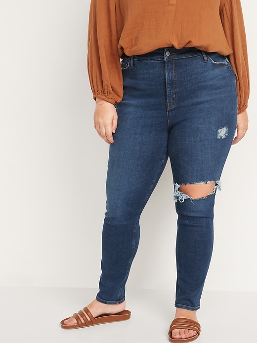 Image number 7 showing, Extra High-Waisted Rockstar 360&#176 Stretch Super Skinny Ripped Jeans for Women