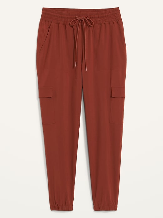 Image number 1 showing, High-Waisted StretchTech Cargo Joggers