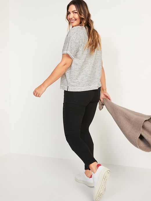 Image number 2 showing, Mid-Rise Super Skinny Black Jeans for Women