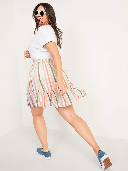 Image number 2 showing, High-Waisted Tiered Striped Mini Swing Skirt for Women