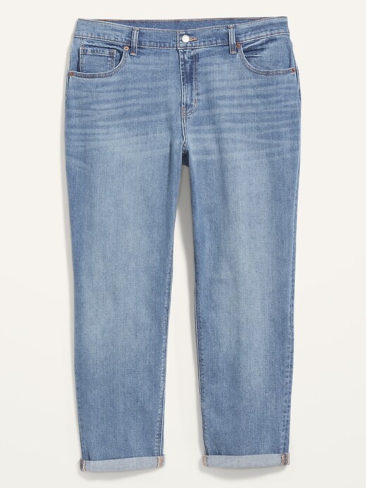 Image number 4 showing, Mid-Rise Boyfriend Straight Jeans for Women