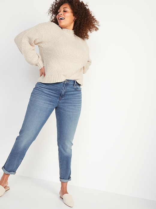 Image number 3 showing, Mid-Rise Boyfriend Straight Jeans for Women