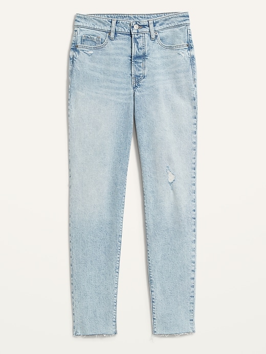 Image number 4 showing, High-Waisted O.G. Straight Button-Fly Cut-Off Jeans