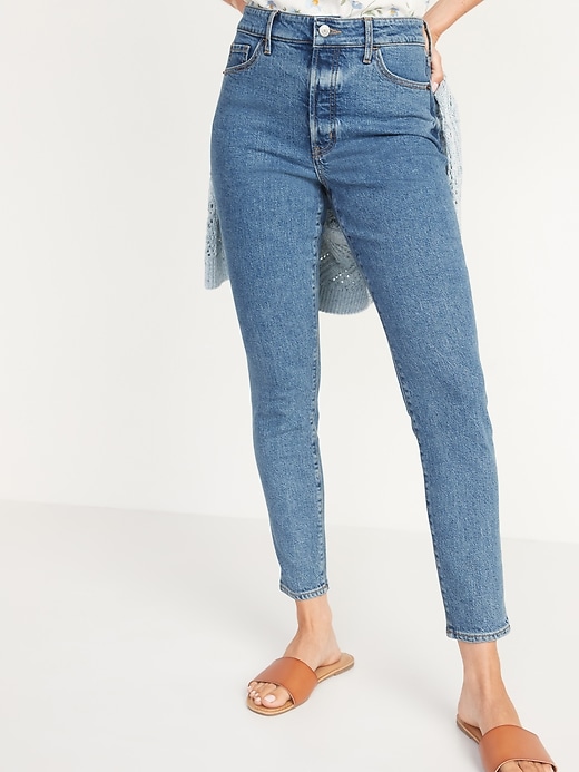 Extra High-Waisted Pop Icon Skinny Button-Fly Jeans for Women | Old Navy