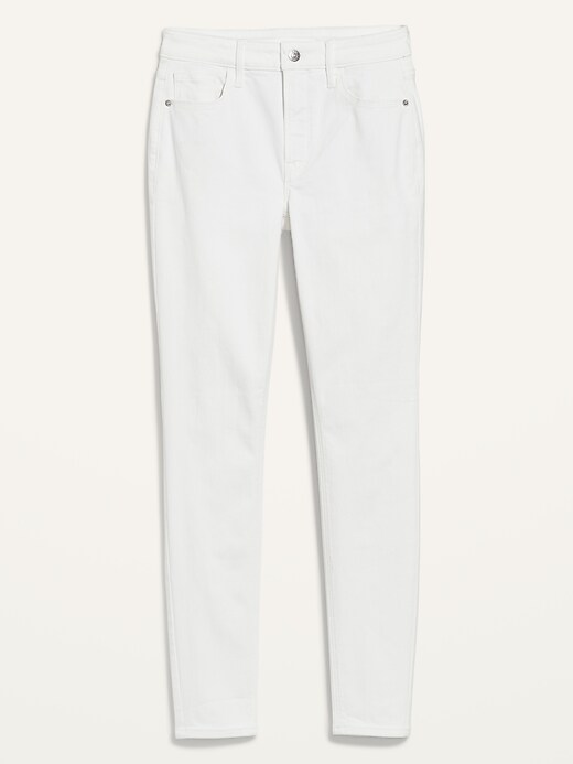 Image number 4 showing, High-Waisted Rockstar Super Skinny White Jeans for Women