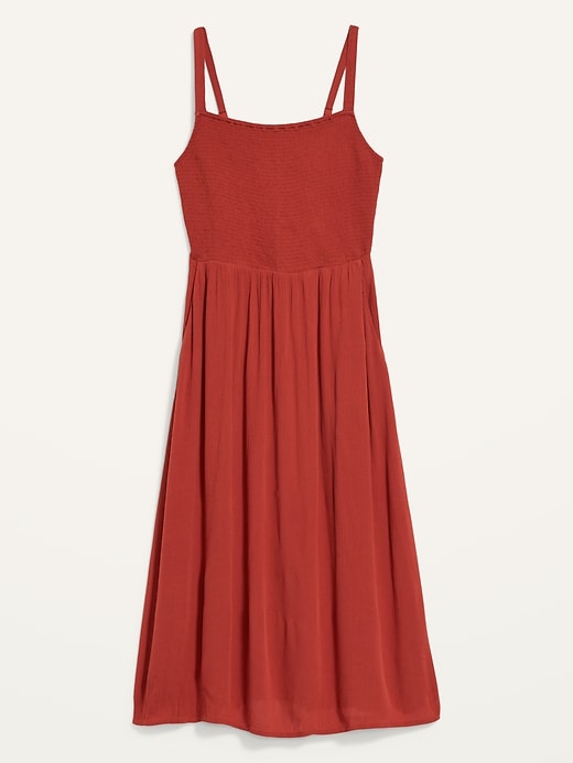 Image number 4 showing, Sleeveless Crinkled Smocked Fit & Flare Dress for Women