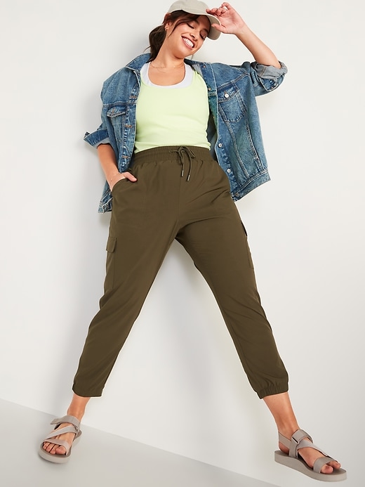Image number 3 showing, High-Waisted StretchTech Cargo Joggers