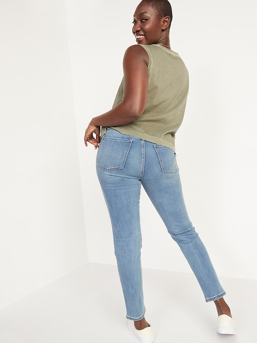 Image number 2 showing, High-Waisted Power Slim Straight Ripped Jeans for Women