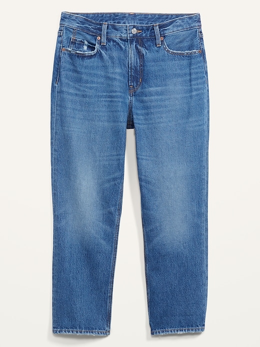 Image number 4 showing, High-Waisted Slouchy Straight Cropped Jeans for Women