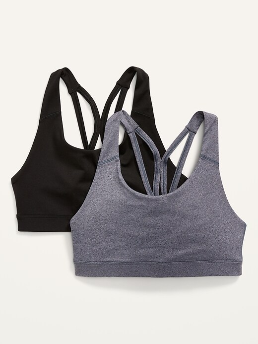 Image number 2 showing, Medium Support PowerPress Strappy Sports Bra 2-Pack for Women 2X-4X