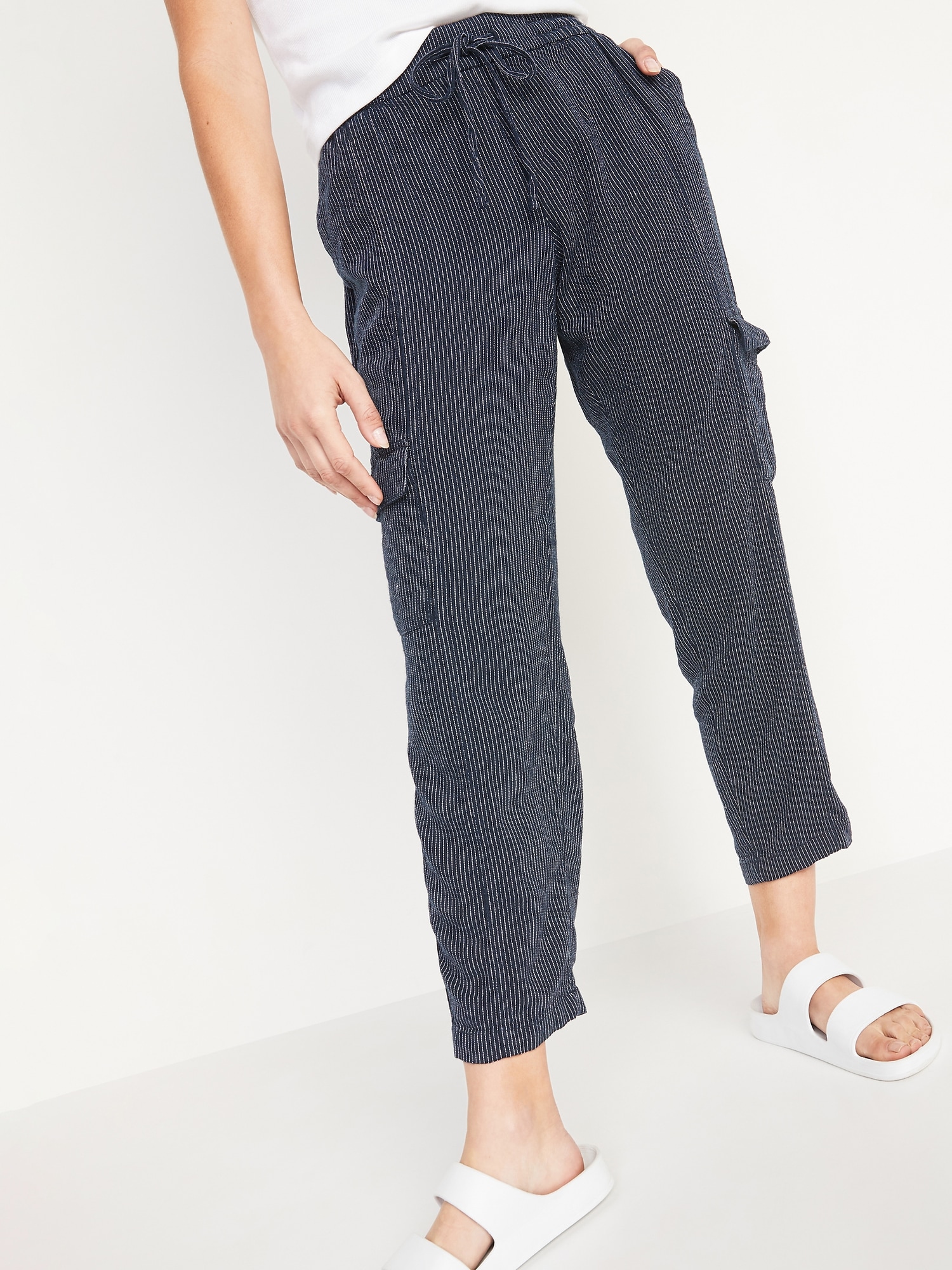 Mid rise linen hot sale blend old navy