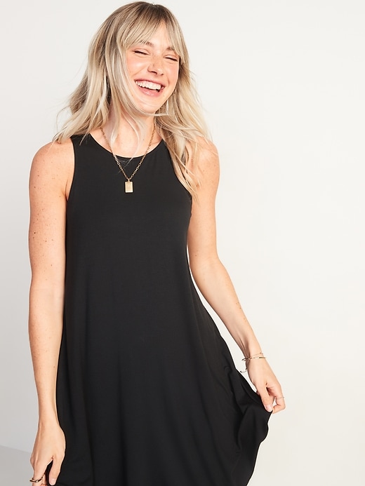Image number 3 showing, Sleeveless Jersey-Knit Swing Dress for Women