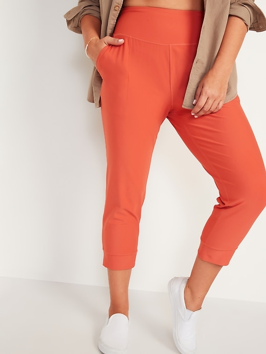Image number 1 showing, High-Waisted PowerSoft Crop Jogger Pants