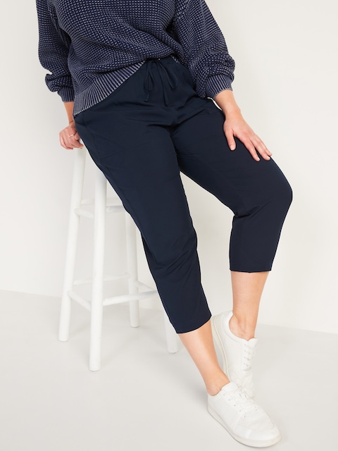 High-Waisted StretchTech Utility Crop Pants