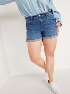 Mid-Rise Boyfriend Jean Shorts for Women -- 3-inch inseam