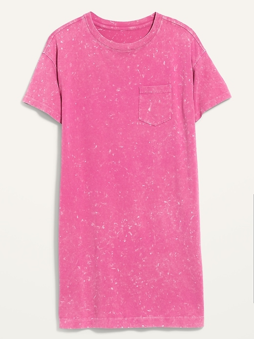 View large product image 1 of 3. Loose Vintage Short-Sleeve Mineral-Dyed T-Shirt Shift Dress for Women