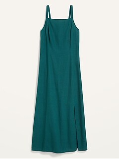 Sleeveless Linen-Blend Maxi Shift Dress for Women