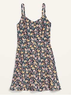 Fit & Flare Sleeveless Floral-Print Linen-Blend Dress for Women