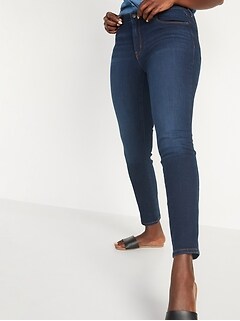 Mid-Rise Dark-Wash Pop Icon Skinny Jeans for Women