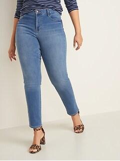Mid-Rise Power Slim Straight Jeans for Women