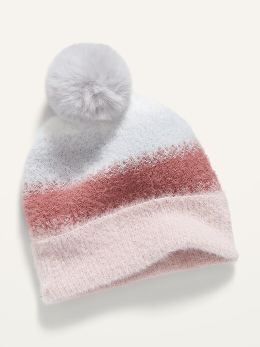 View large product image 1 of 2. Pom-Pom Beanie for Toddler Girls