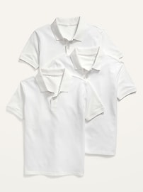 Image number 1 showing, School Uniform Polo Shirt 3-Pack for Boys