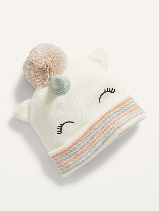 Unicorn Pom-Pom Beanie for Toddler & Baby