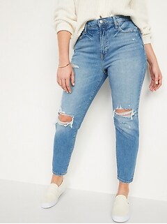 High-Waisted O.G. Straight Light-Wash Ripped Jeans for Women