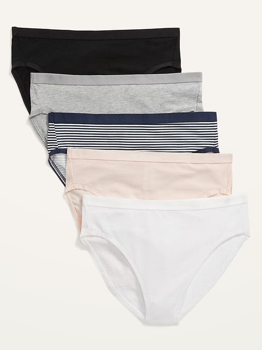HighWaisted Supima® Cotton Bikini Underwear 5Pack for Women Old Navy