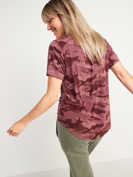 Image number 2 showing, Luxe Camo Slub-Knit T-Shirt for Women