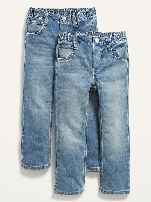 View large product image 1 of 2. Unisex Straight Pull-On Jeans 2-Pack for Toddler