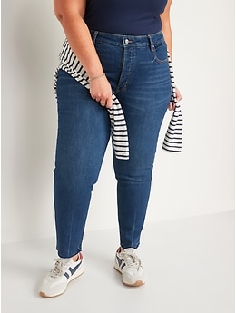 High-Waisted Button-Fly O.G. Straight Cut-Off Jeans for Women