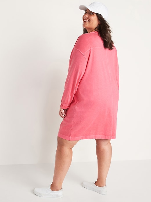 Image number 8 showing, Loose Vintage Garment-Dyed Long-Sleeve T-Shirt Shift Dress