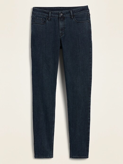Image number 4 showing, Mid-Rise Dark-Wash Rockstar Super Skinny Jeans for Women