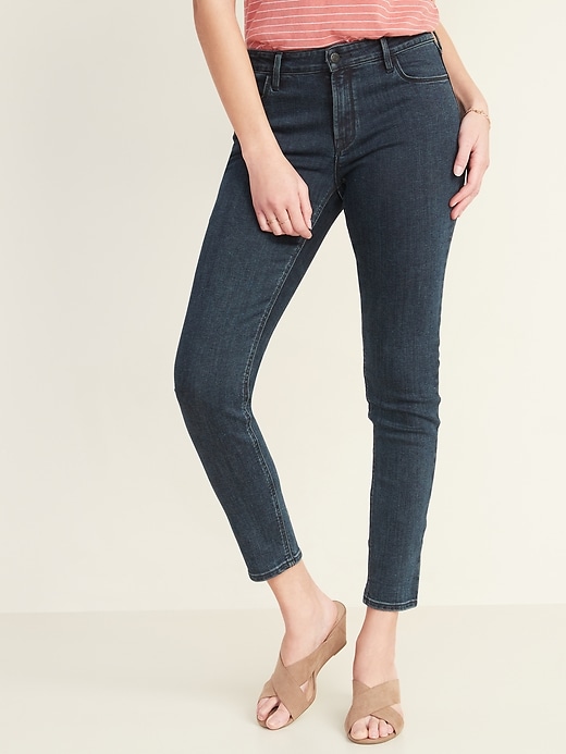 Image number 5 showing, Mid-Rise Dark-Wash Rockstar Super Skinny Jeans for Women