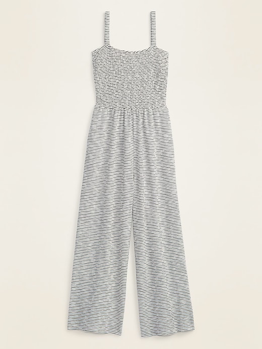 Image number 1 showing, Smocked-Top Textured-Stripe Cami Jumpsuit for Women