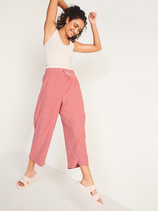 Image number 3 showing, High-Waisted Breathe ON Crop Wide-Leg Pants