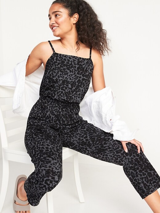 Image number 3 showing, Waist-Defined Sleeveless Cropped Cami Jumpsuit