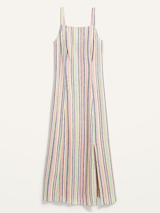 Image number 4 showing, Sleeveless Striped Linen-Blend Maxi Shift Dress