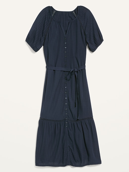 Image number 4 showing, Dobby Tie-Belt Shirt Dress for Women