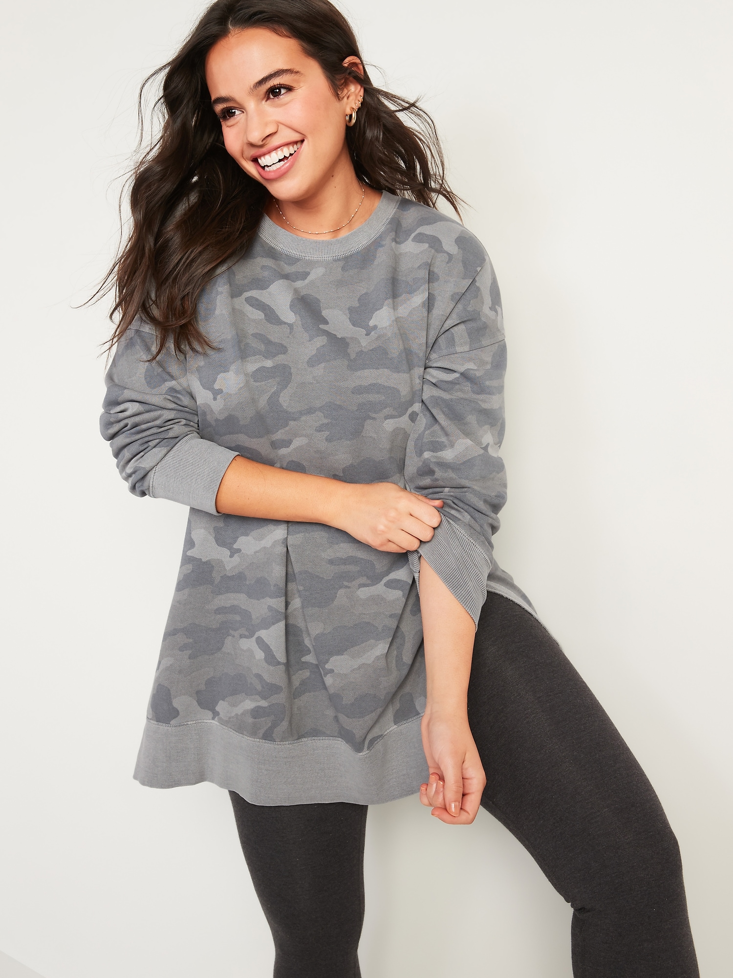 Camo sales tunic sweatshirt