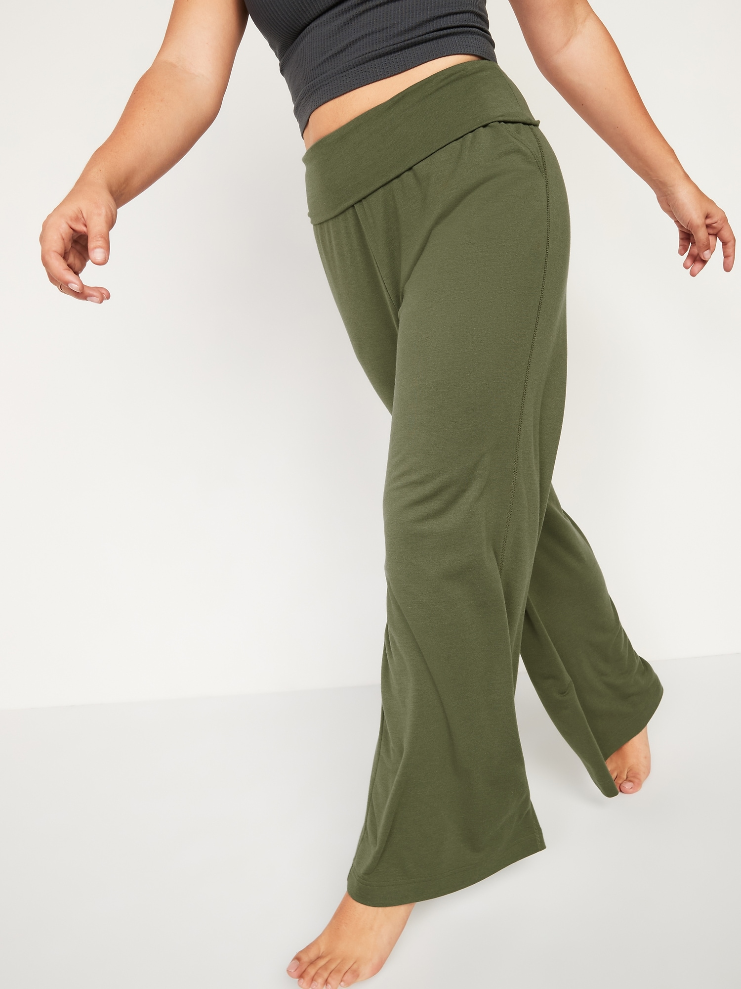 Stretch is Comfort Women's Foldover Plus Size Yoga Pants