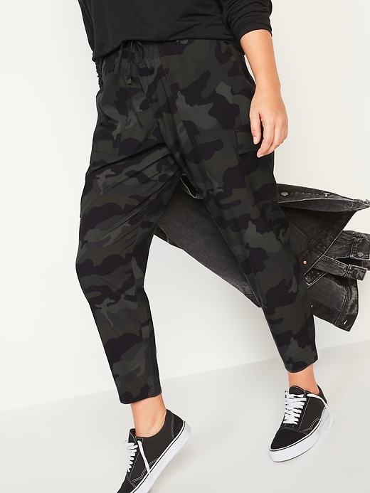 Image number 1 showing, High-Waisted StretchTech Cargo Ankle Pants