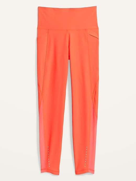 Image number 1 showing, High-Waisted PowerSoft Side-Pocket 7/8 Run Leggings